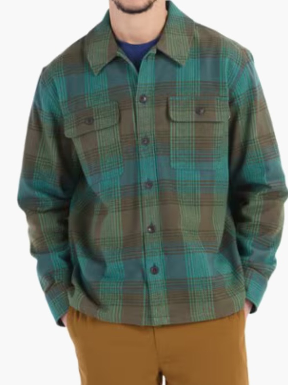 Marmot Mountain Works Men’s MED Incline Heavyweight Flannel Shirt Green Plaid